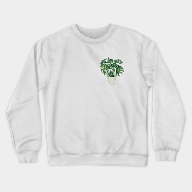 Potted Monstera Plant Crewneck Sweatshirt by gronly